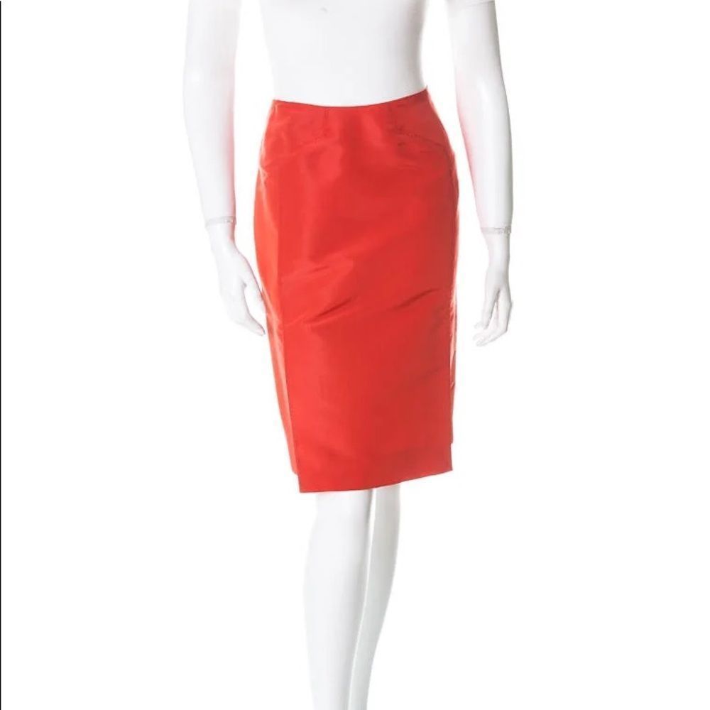 ☀️Chado Ralph Rucci Coral Silk Skirt